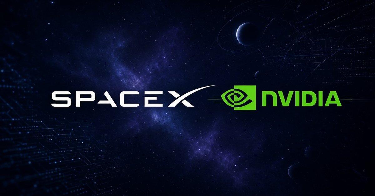 星空を背景に並ぶSpaceXとNVIDIAのロゴマーク｜宇宙向けAI基盤で提携拡大・2026年8月25日