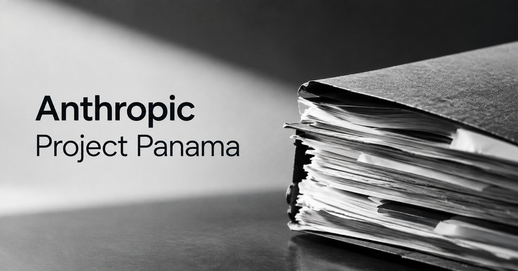 「Anthropic Project Panama」の文字と、断裁された大量の紙束を写したモノクロのイメージ画像